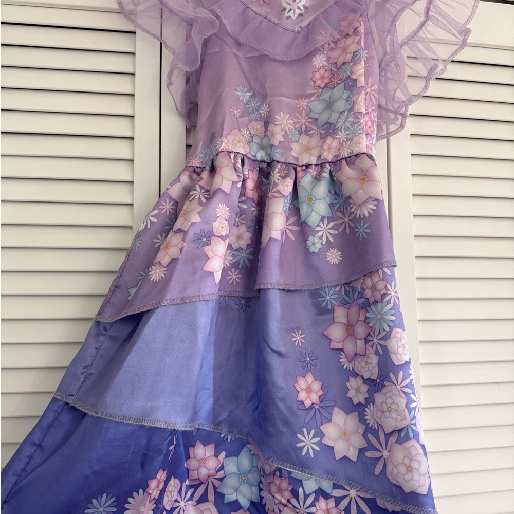 Disney’s Isabella Encanto Lavender Floral Tiered Dress with headband